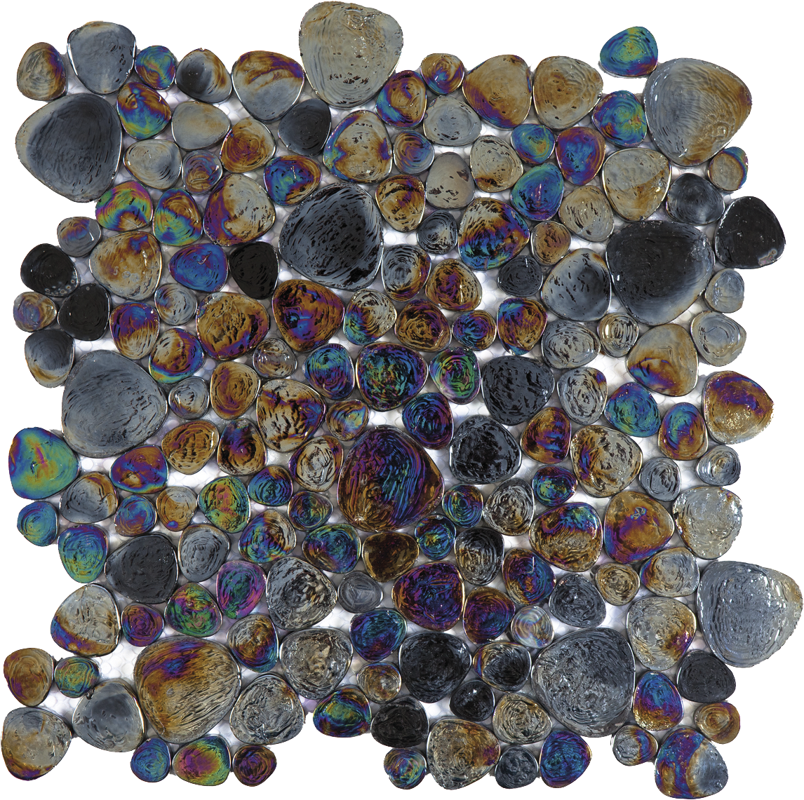 Black Japanese Pebbles Glass Interlockin