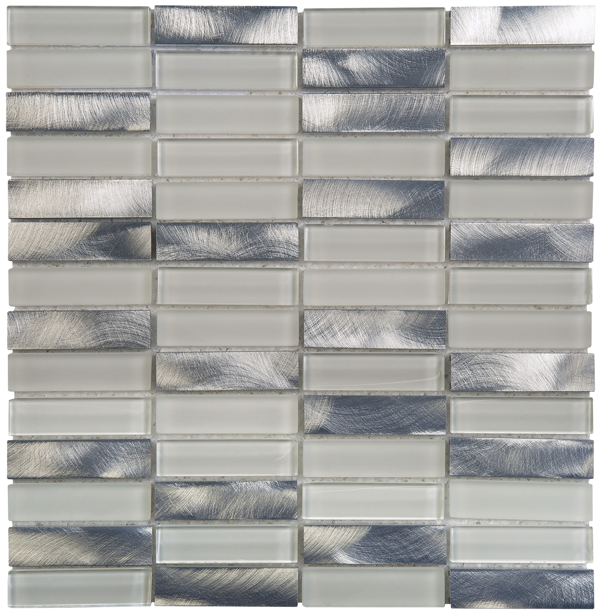 Aluminum & White Glass Mosaic