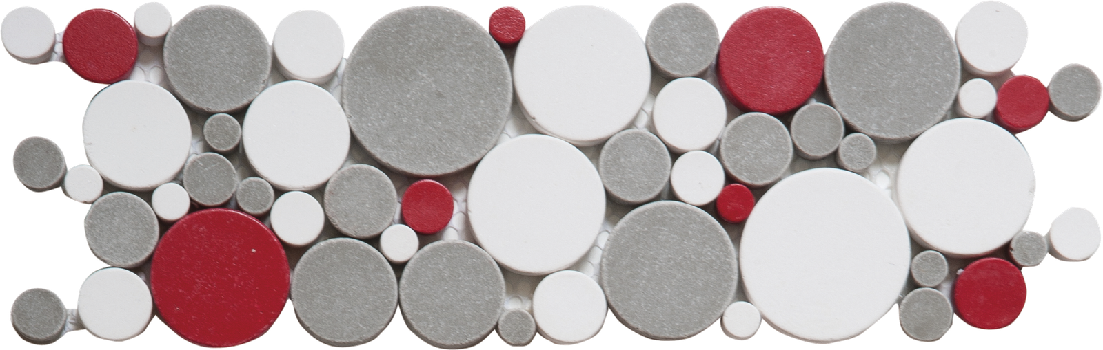 Grey White Red Penny Rounds Reconstituted Border