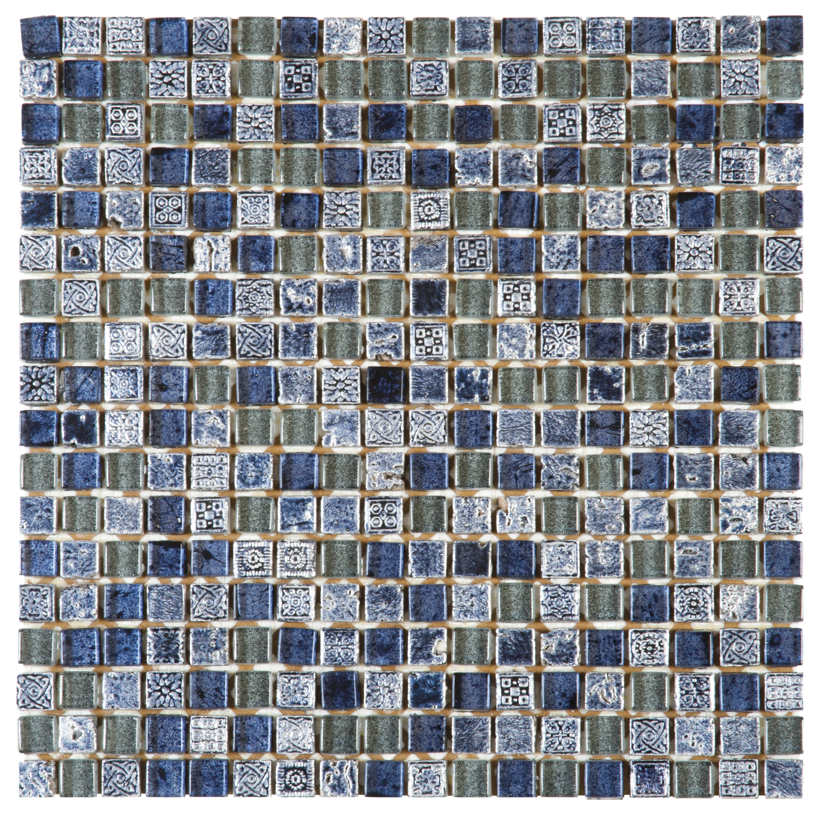 Blue Glass & Dcor Glass Mosaic  12"x12"