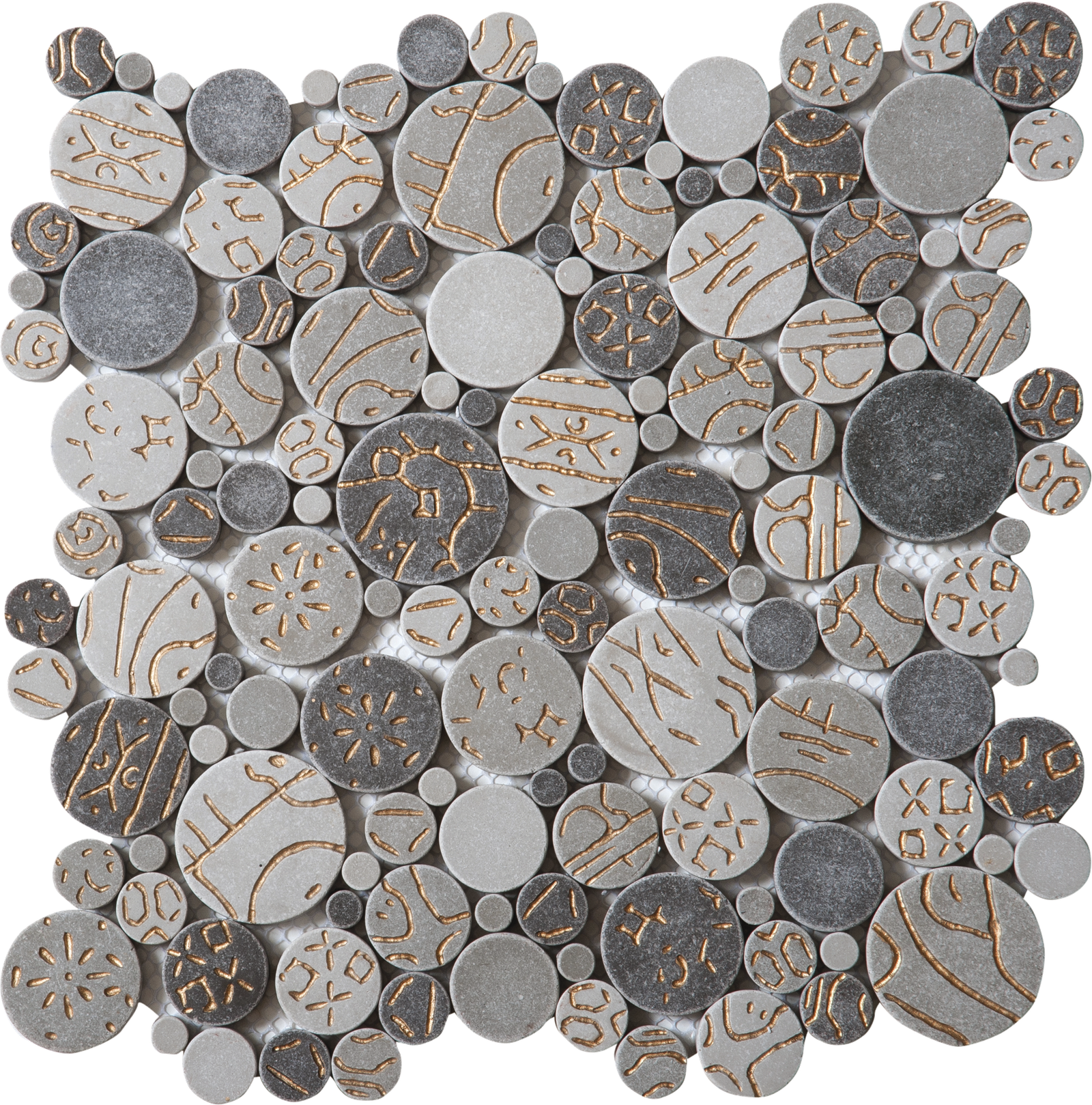 Taupe Gold Penny Rounds Reconstituted In