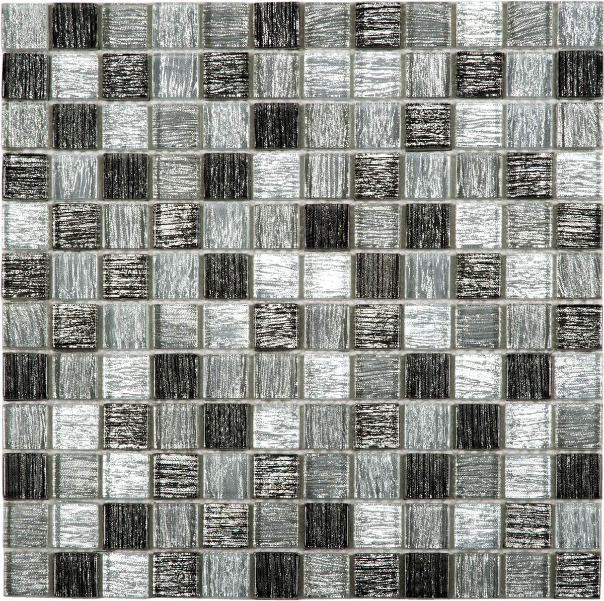 Glass Polished Grey Mix 1"x1" Mosaic