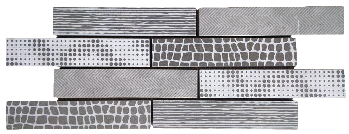 Nature print Grey Marble Brick 16"x6.8"