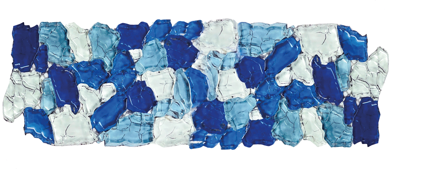 Blue Light Blue White Glass Opus Interlocking