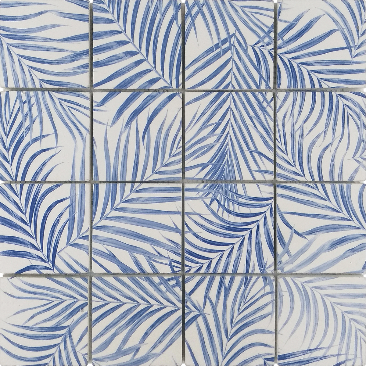 PalmTree Blue & White 3"x3" mosaic