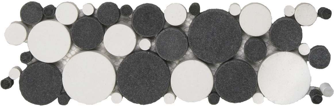 Mix White/Black Reconstituted Round Border