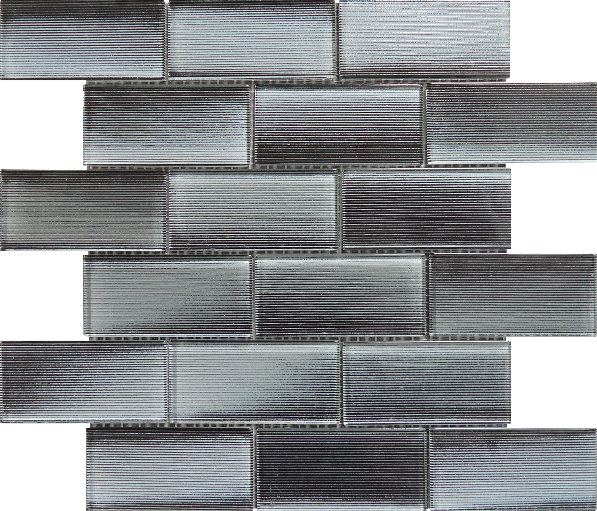 2"x4" Linear Dark Grey Glass Brick Patte