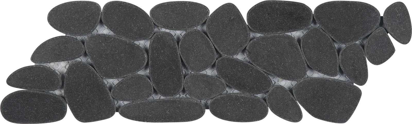 Black Sliced Reconstituted Pebble Mosaic Border
