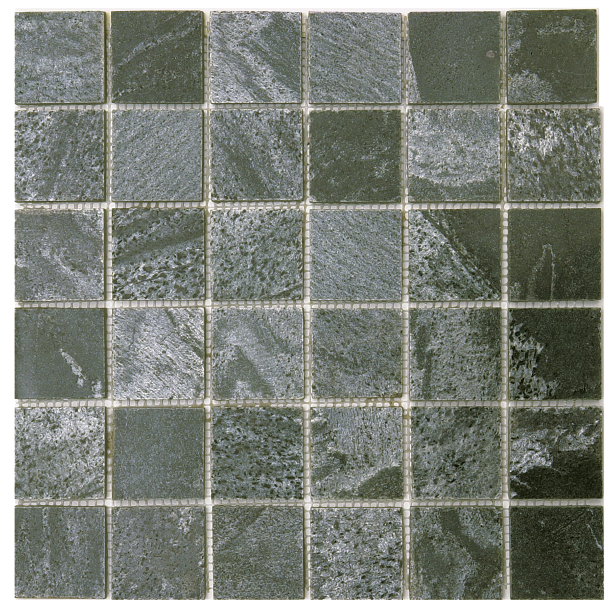 Silver Grey Polished 2"'x2" Quartzite Mosaic