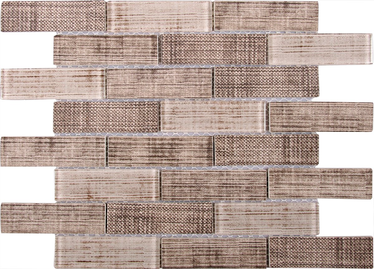 Recycled Glass Fabric Print Beige Matte