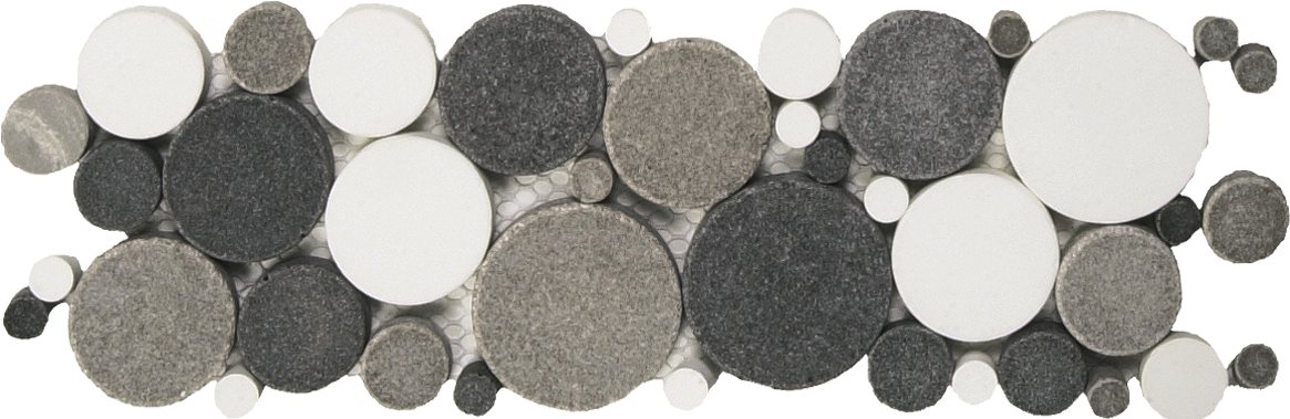 Mix White/Black/Grey Reconstituted Round Border