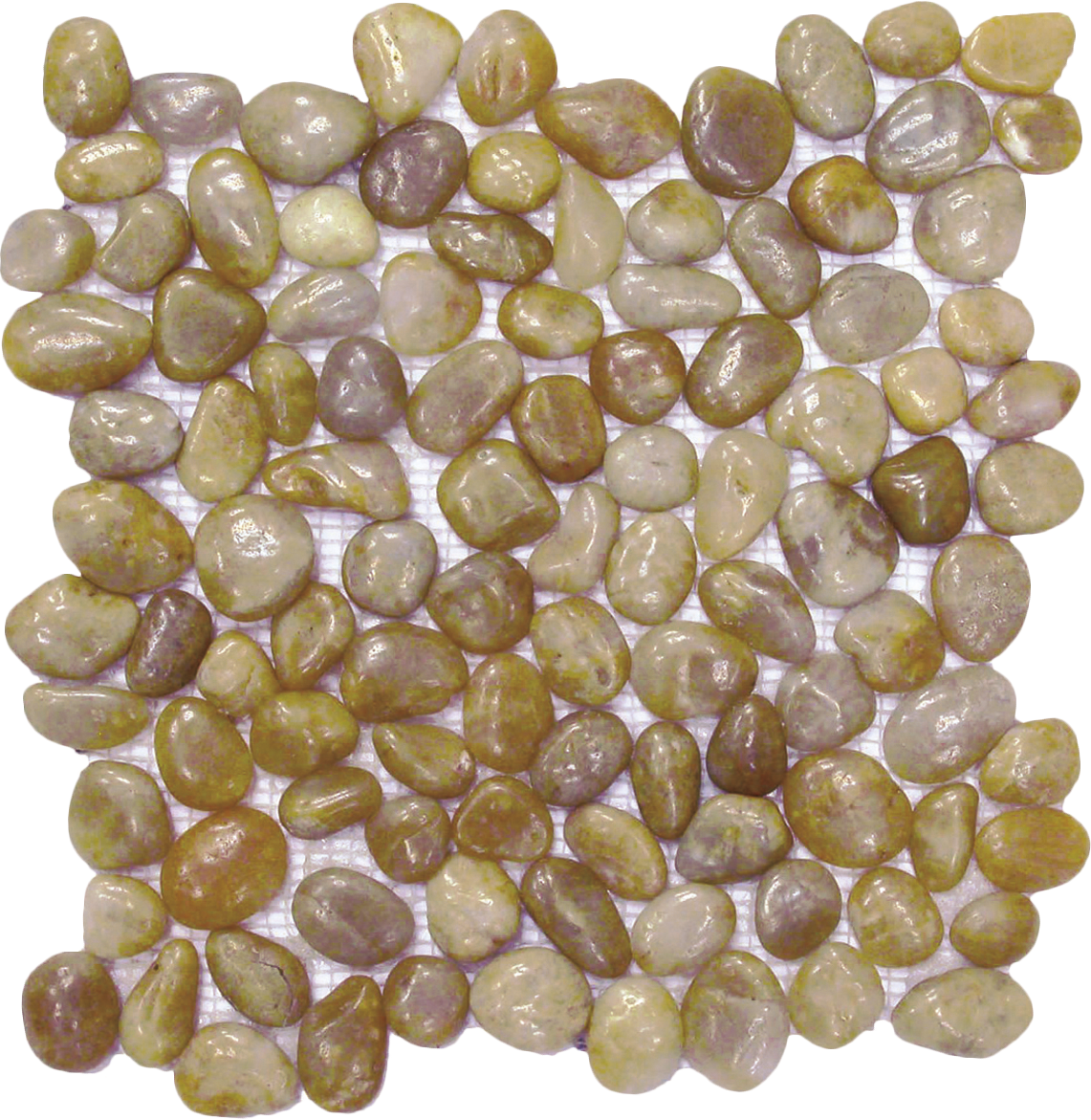 Beige Polished Pebble Interlocking  12"x12"