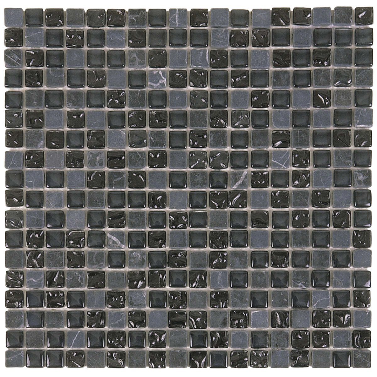 Black Marble/Black Glossy Glass Mosaic