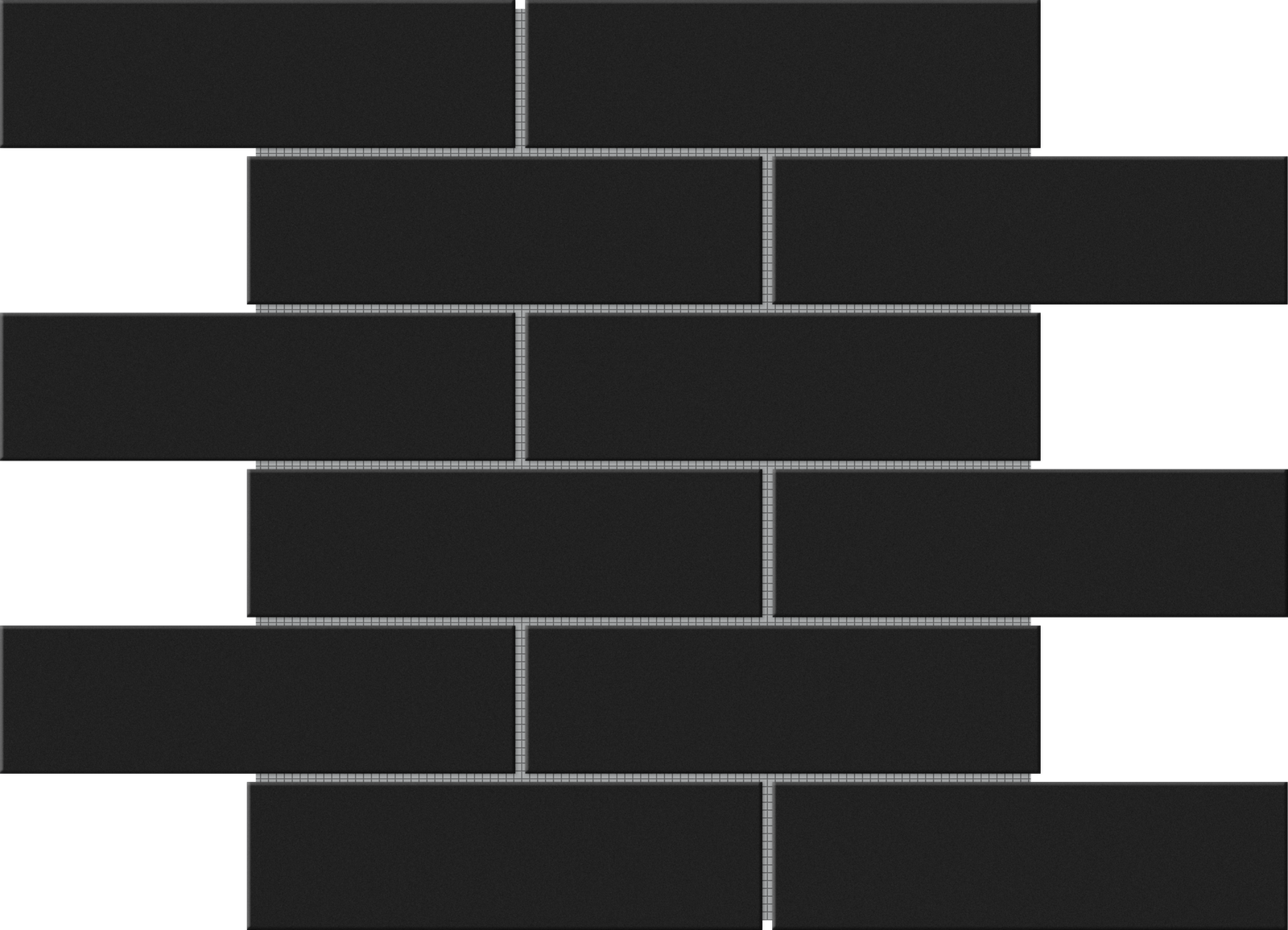 Black Brick Pattern Glossy 2"x6" Glazed