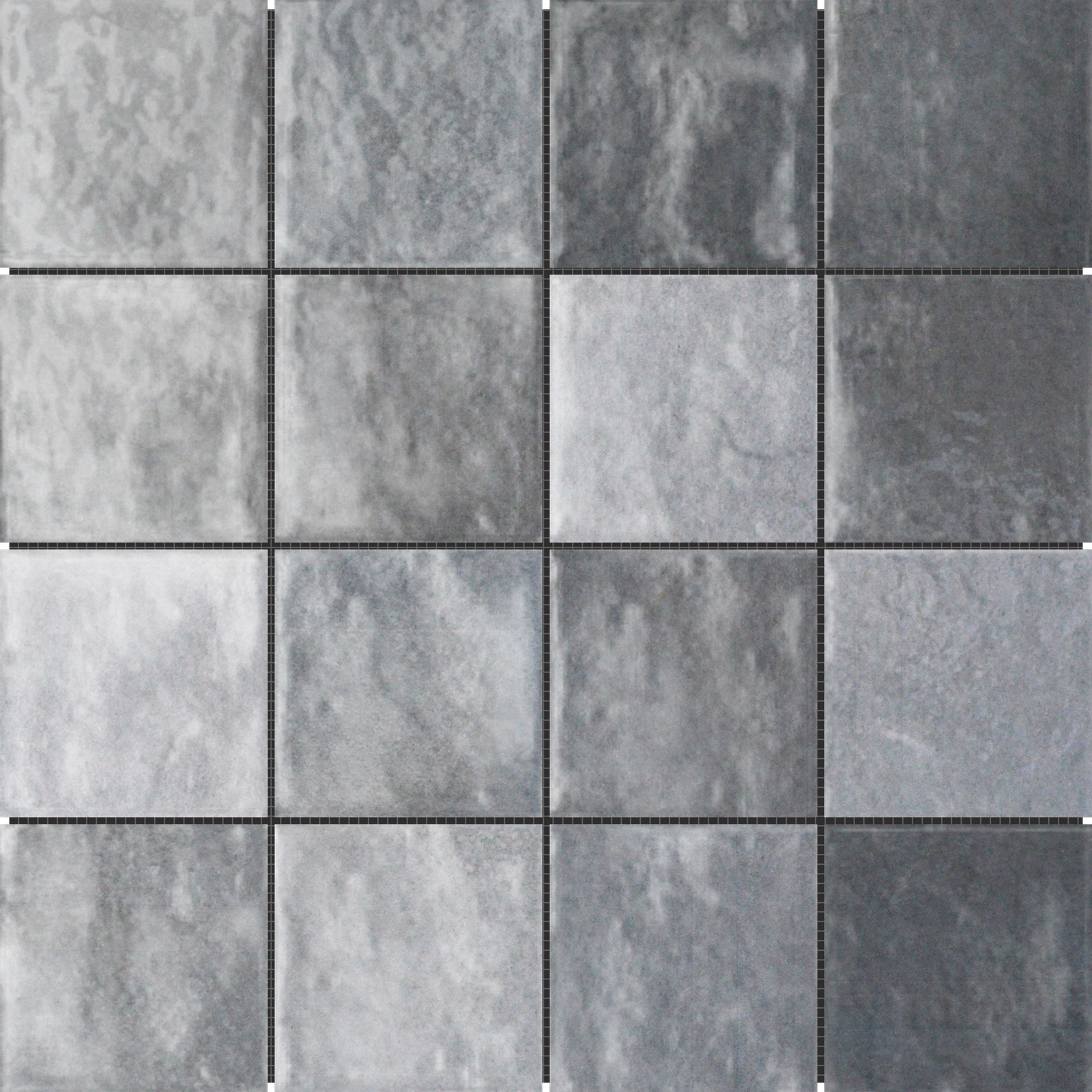 Zellige 3"x3" Glazed Ceramic Grey Mix  M