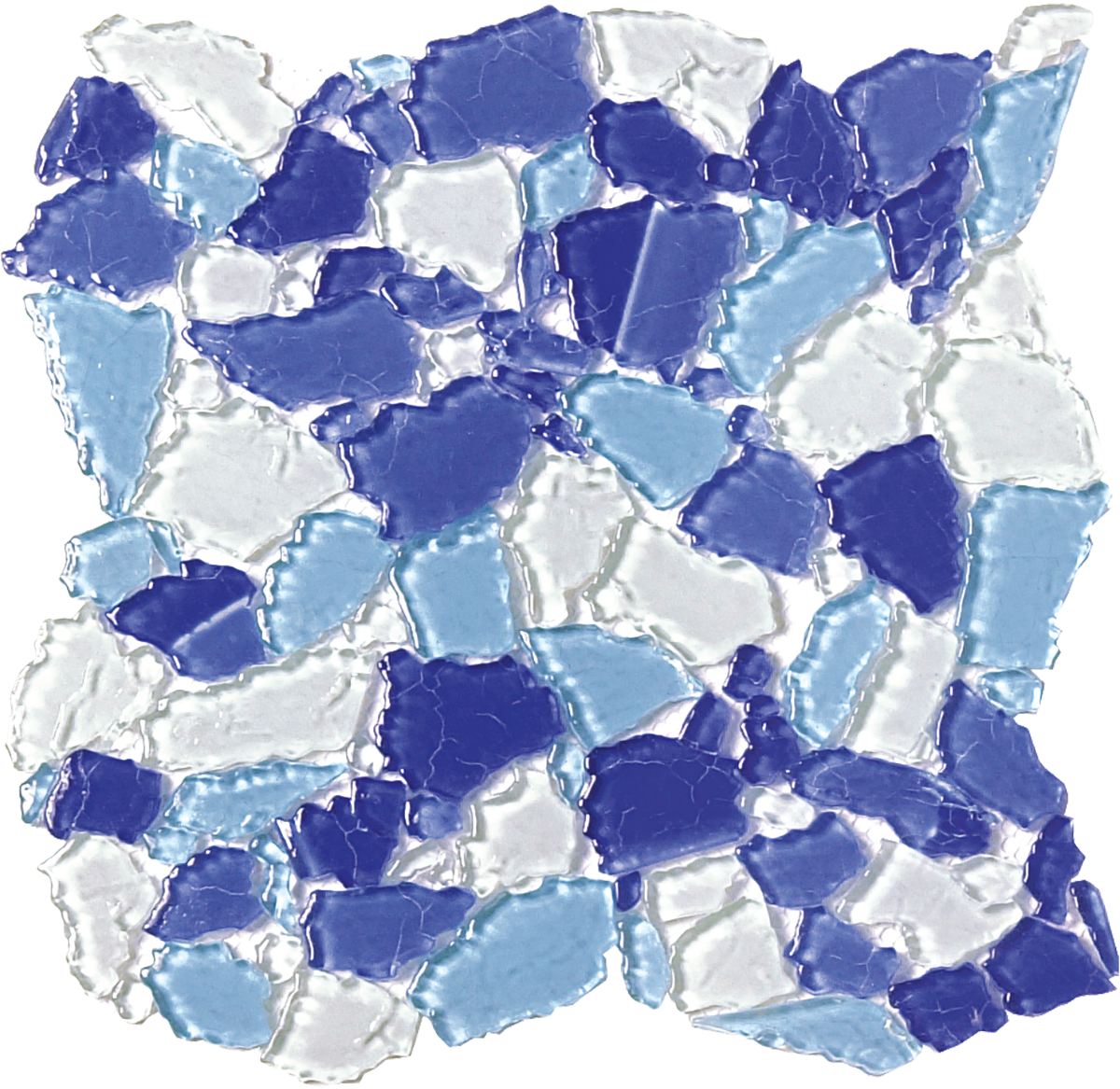 Blue Light Blue White Glass Opus Interlock