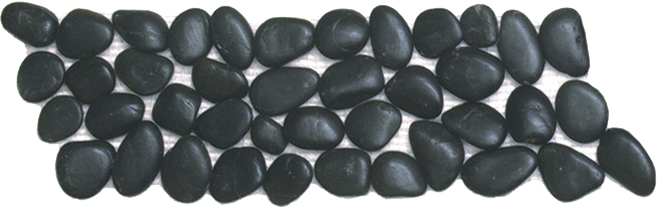 Black Polished Pebble Interlocking border