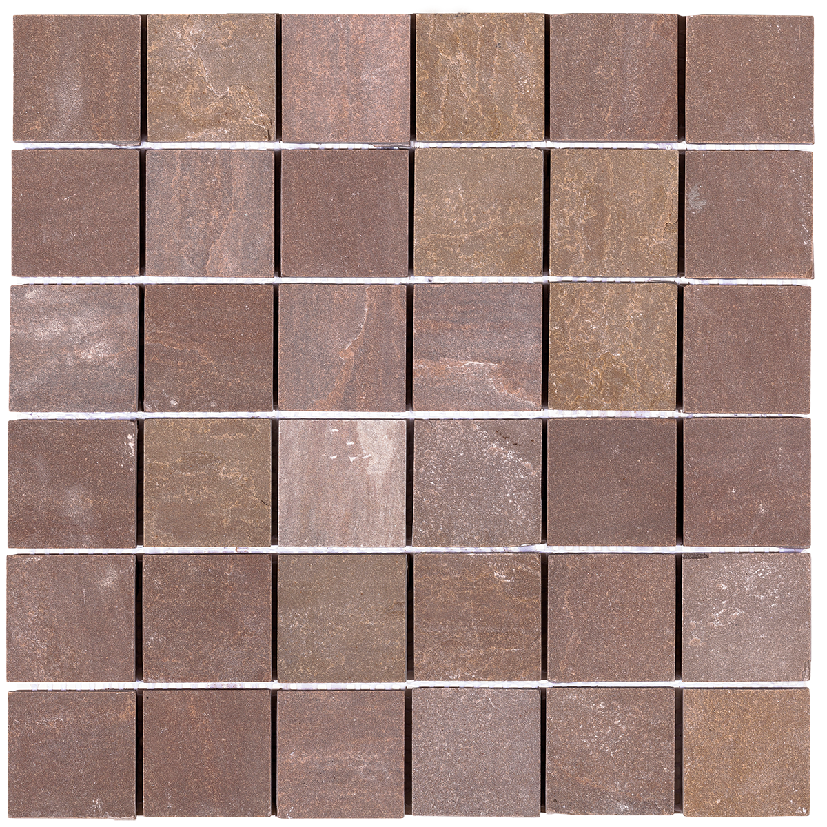 Brown Matte 2"'x2" Quartzite Mosaic