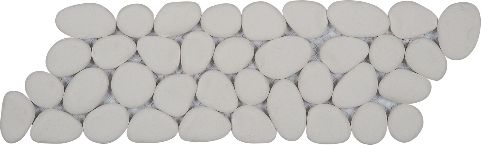 White Reconstituted Pebble Mosaic Interlock Border