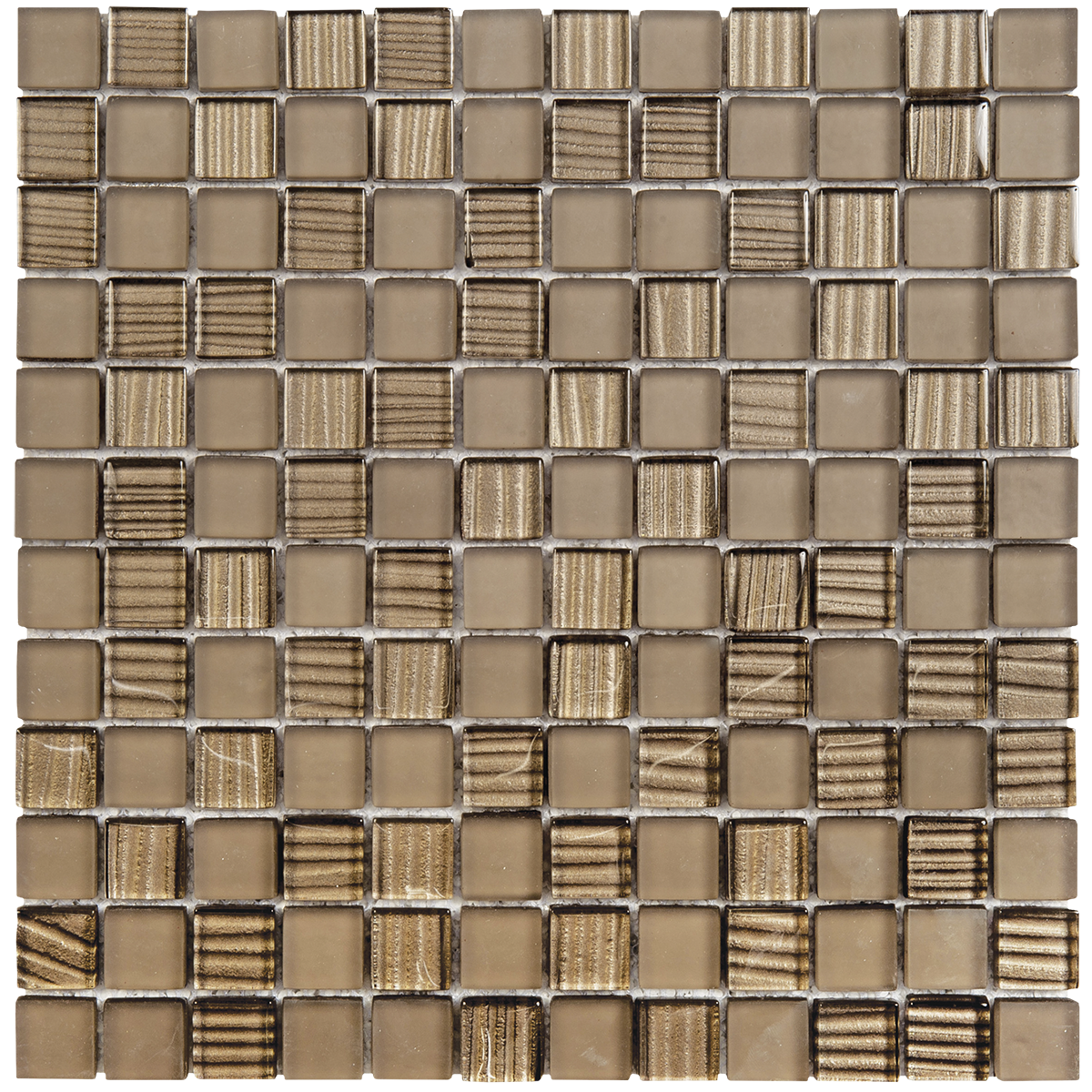 Brown Mix Polished/Matte Glass Mosaic
