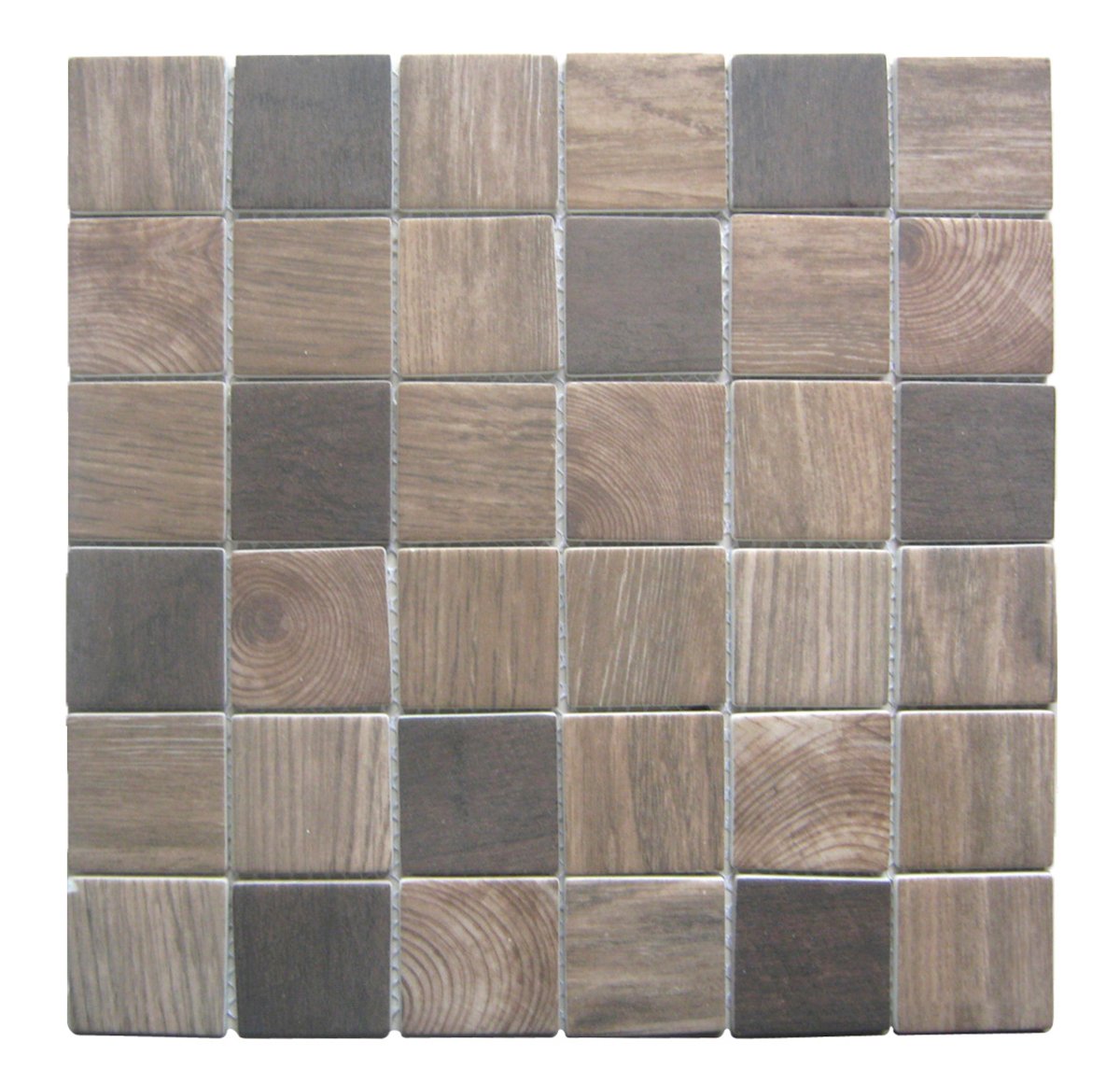 Beige/Brown Recycled Glass Mix 2"x2" Square