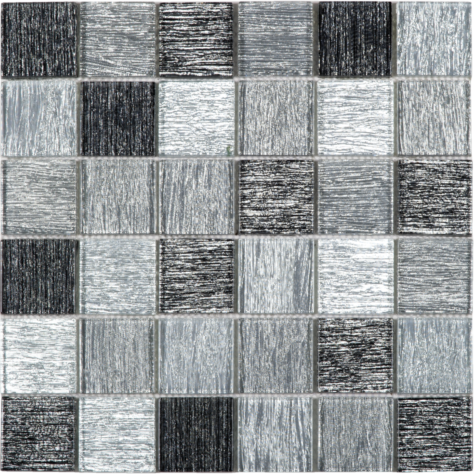 Glass Stripe Effect Polished 2"x2" Grey