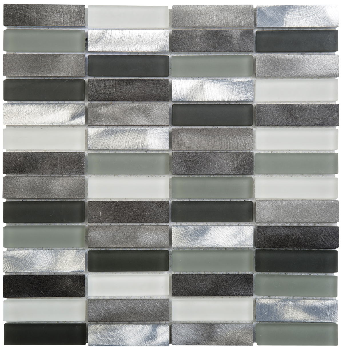 Aluminum & Grey Glass Mosaic