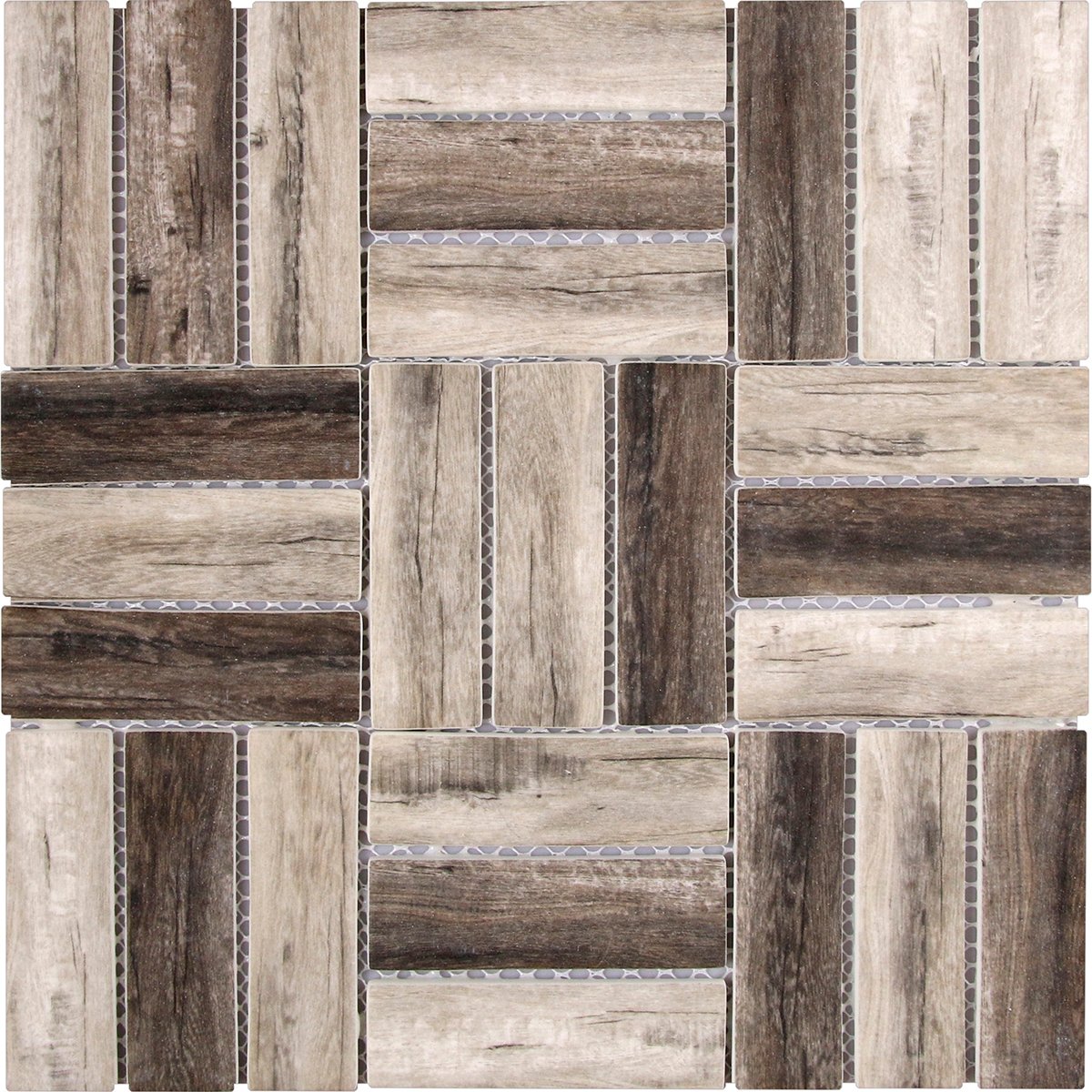 Recycled Glass Stacked Grey Beige Square