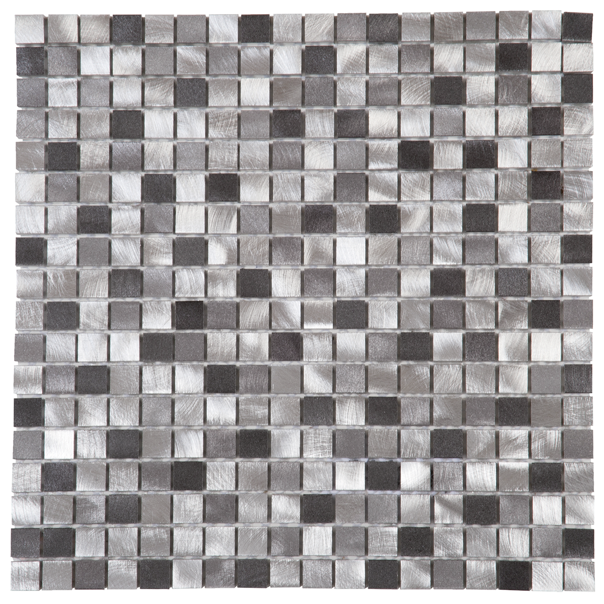 Mix Grey / Brushed Aluminum Mosaic