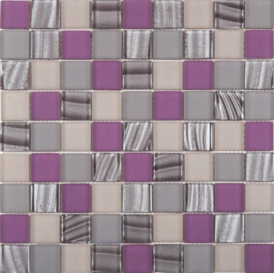 Purple Grey Matt & Polished Mix Mosaic